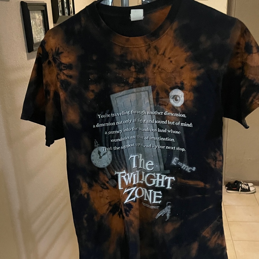 Twilight Zone Black and Orange Tie-Dye T-Shirt